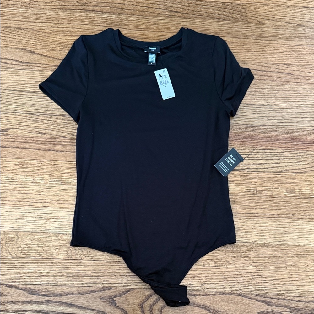 Express Black Short-Sleeve Kids One-Piece Bodysuit